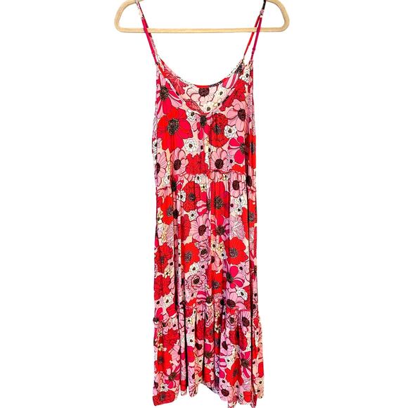 Kensie Pink Red Floral Slip Dress – Size Small – Y2K Indie Sleek Style - Picture 2 of 3